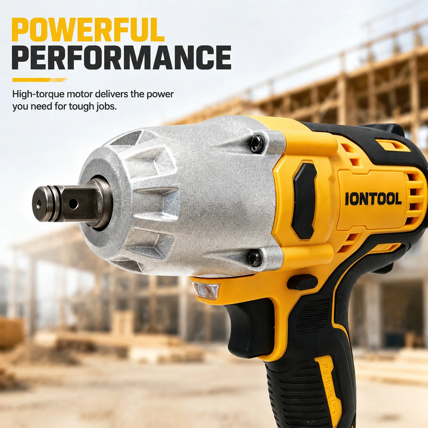 IONTOOL Cordless Impact Wrench 3200IPM 650N 1/2 Inch 2000RPM High Torque for Tire Changes and Home Garage Projects Tool Only