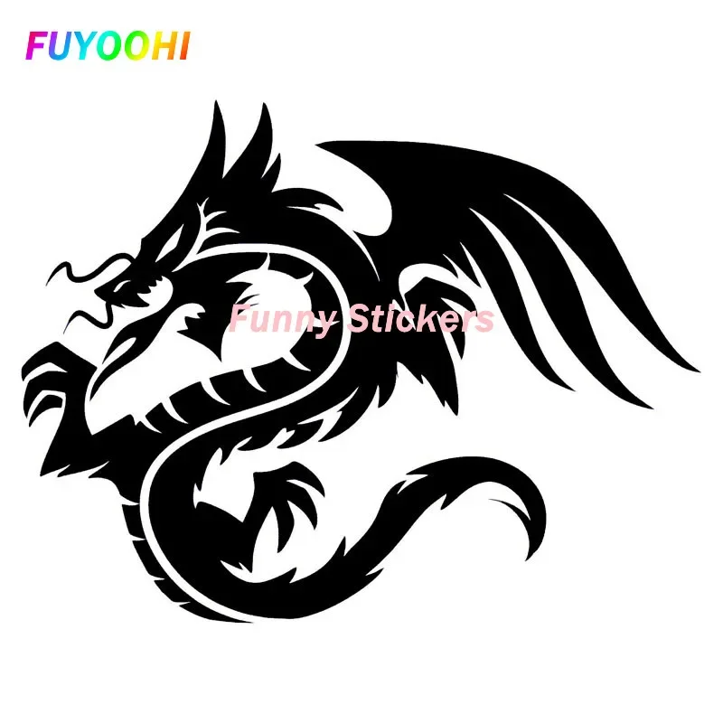 FUYOOHI Play Stickers  Personality Creativity Dragon Pattern Vinyl Car Decals Decorative Sunscreen PVC Motorcycles Stickers