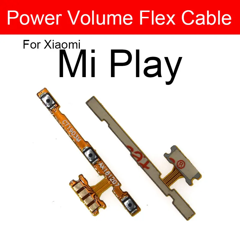 On Off Power Button & Volume Side Key Flex Cable For Xiaomi Pocophone F1 Mi 6 6X 5s Plus 5X 5C 5 4S 4C 4i 4 3 2A A1 A2 Mi Play 