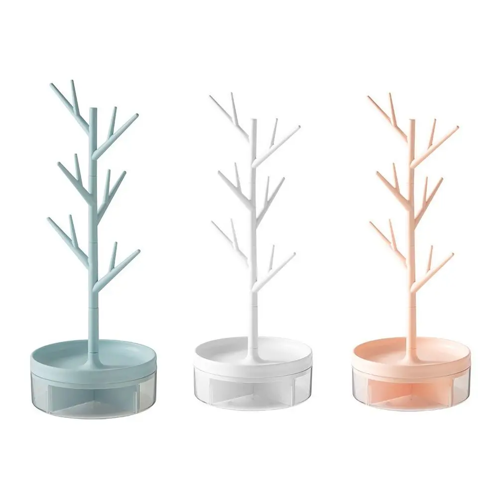 Portable Jewelry Display Rack Rotatable Dust-proof Storage Rack Tree Branch Durable Desktop Storage Box Photography Props
