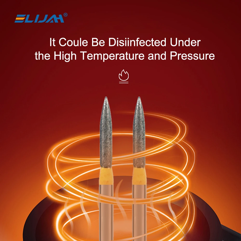 ELIJAH 5Pcs/Bag Dental Diamond Burs Drill FG 1.6mm Bur For High Speed Handpiece Dental Bur Polishing Whitening Lab Material