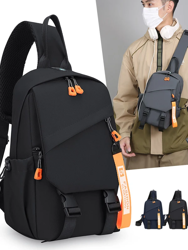 Picture 3: Large Capacity New Chest Bag Single Shoulder Casual Crossbody Delivery Men's Portable Bag Trendy Fashion Front Backpack