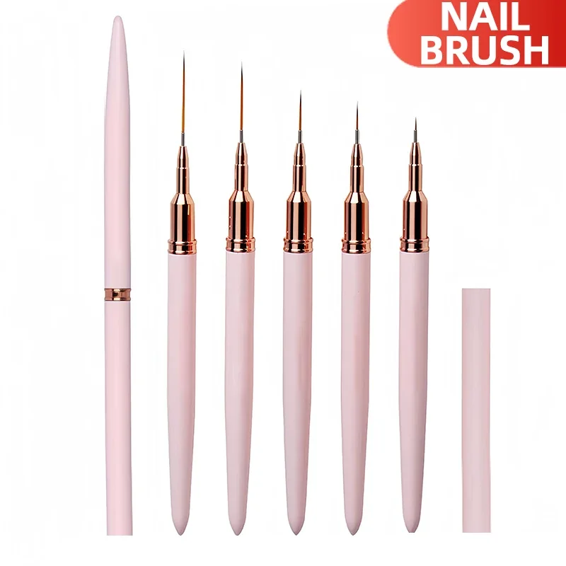 Ensemble de pinceaux à rayures pour nail art, 7/9/11/15/25mm