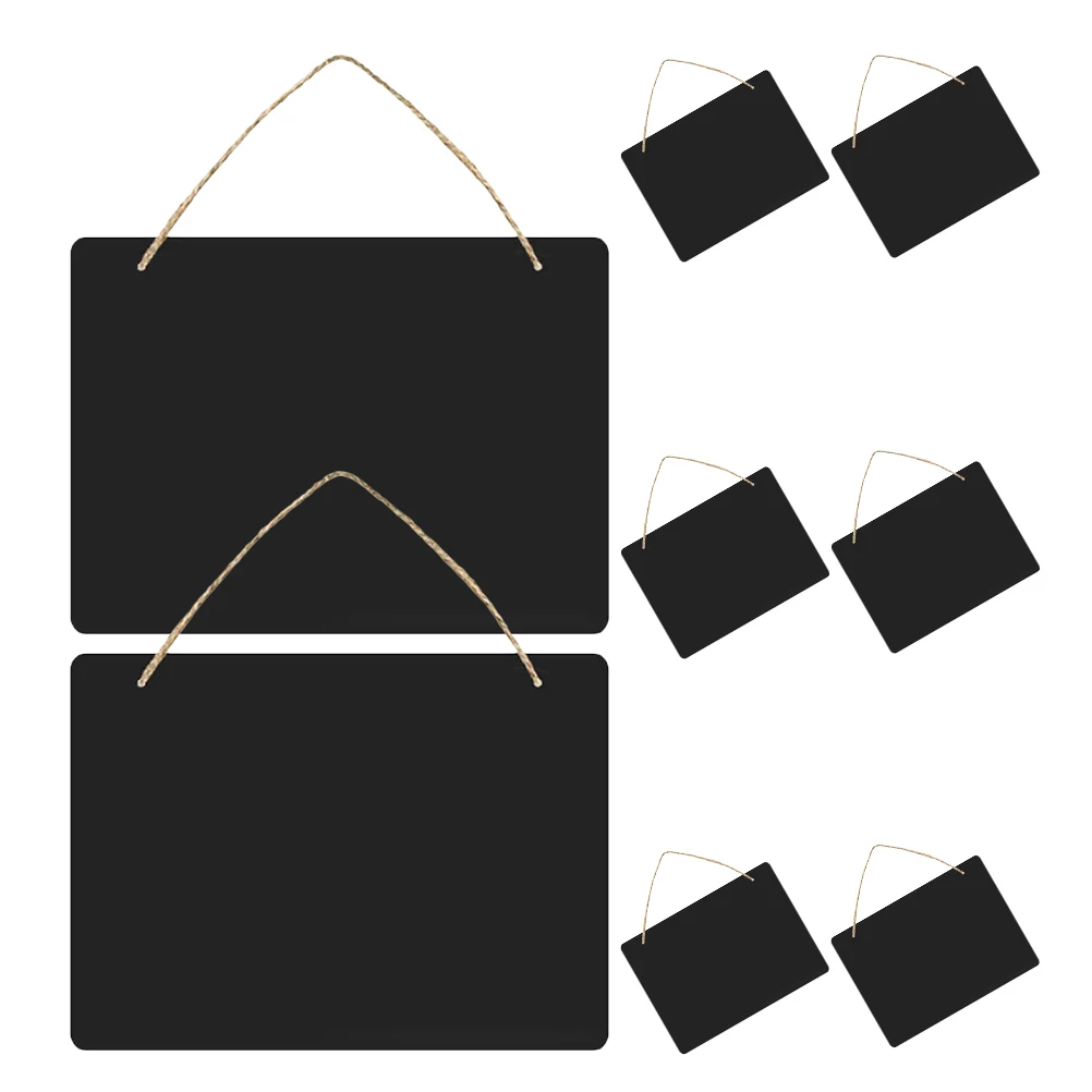 8Pcs Wood Message Board Hanging Chalkboard for Writing Notes Messages Display Chalkboard Sign for Office Cafe Home Organization