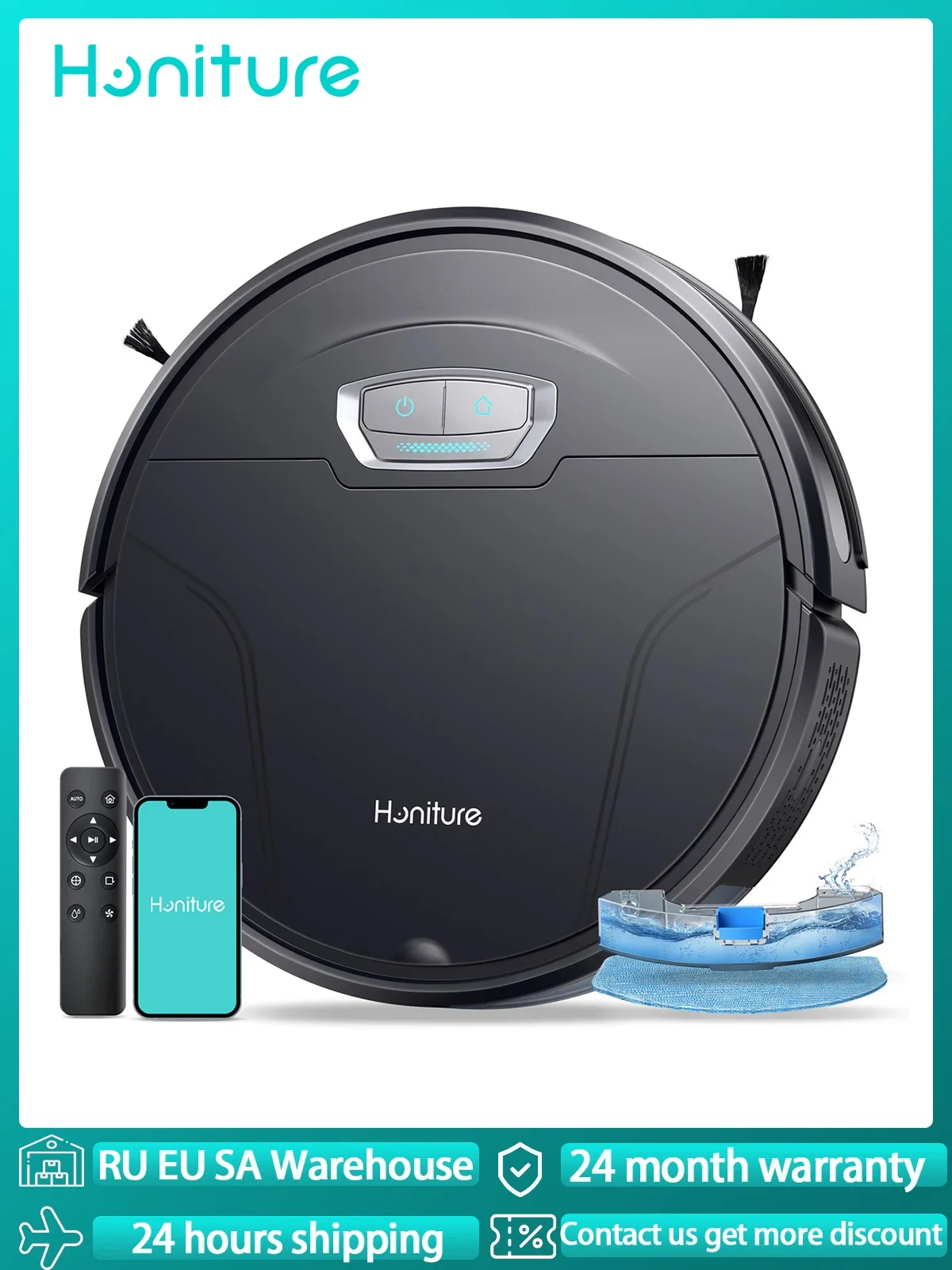 Honiture Robot Vacuum Cleaner 60000pa 3 in 1 Strong Suction Self-Charging App&Remote&Voice Robot Vacuum and Mop Combo