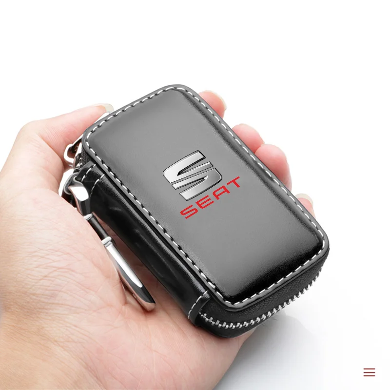 Fashion Leather Key Bag Universal Key Case Car Keychain Key Wallet For Seat Leon 5f Ibiza 6l 6j Leon 1p Cushion Altea Xl Leon Mk