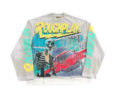 American Style Colorful Printed Element Oversized Long-Sleeved Tops 2025  New Autumn Aesthetic Design T-shirts New Clothing