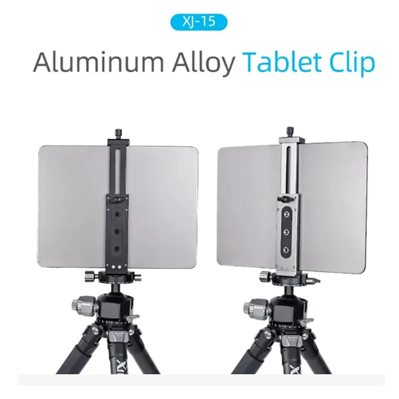 Classic-Universal Aluminum Alloy Tablet Phone Stand Holder Clip Tripod Adjustable Bracket For Mobile Phones Easy Install (Silver
