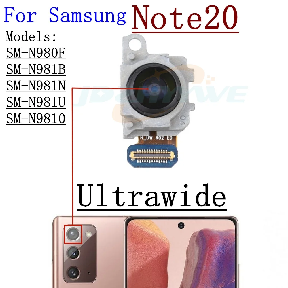 Front Rear View Back Camera For Samsung Note20 N980 N981 Note 20 Small Frontal Main Facing Camera Module Flex Parts