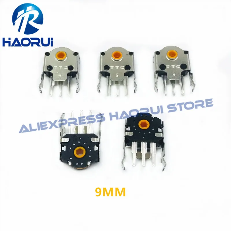 5Pcs TTC Golden Wheel Encoder 7MM 8MM 9MM 10MM 11MM 12MM 13MM 14MM 15MM Mouse Decoder 48 million High lifespan Higher precision