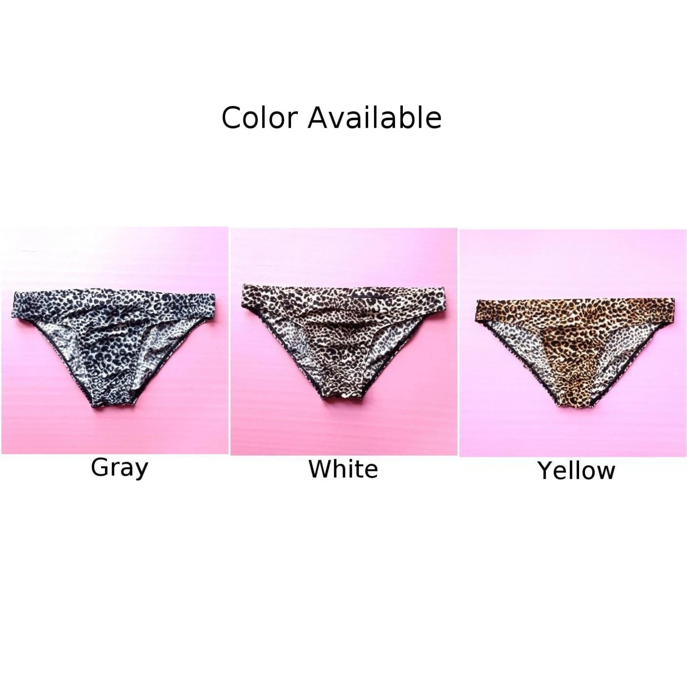 Mens Pouch G-String Briefs Leopard Print Thongs Underwear Sexy Sissy Underpants Knickers Elastic Panties Male Lingerie Jockstrap