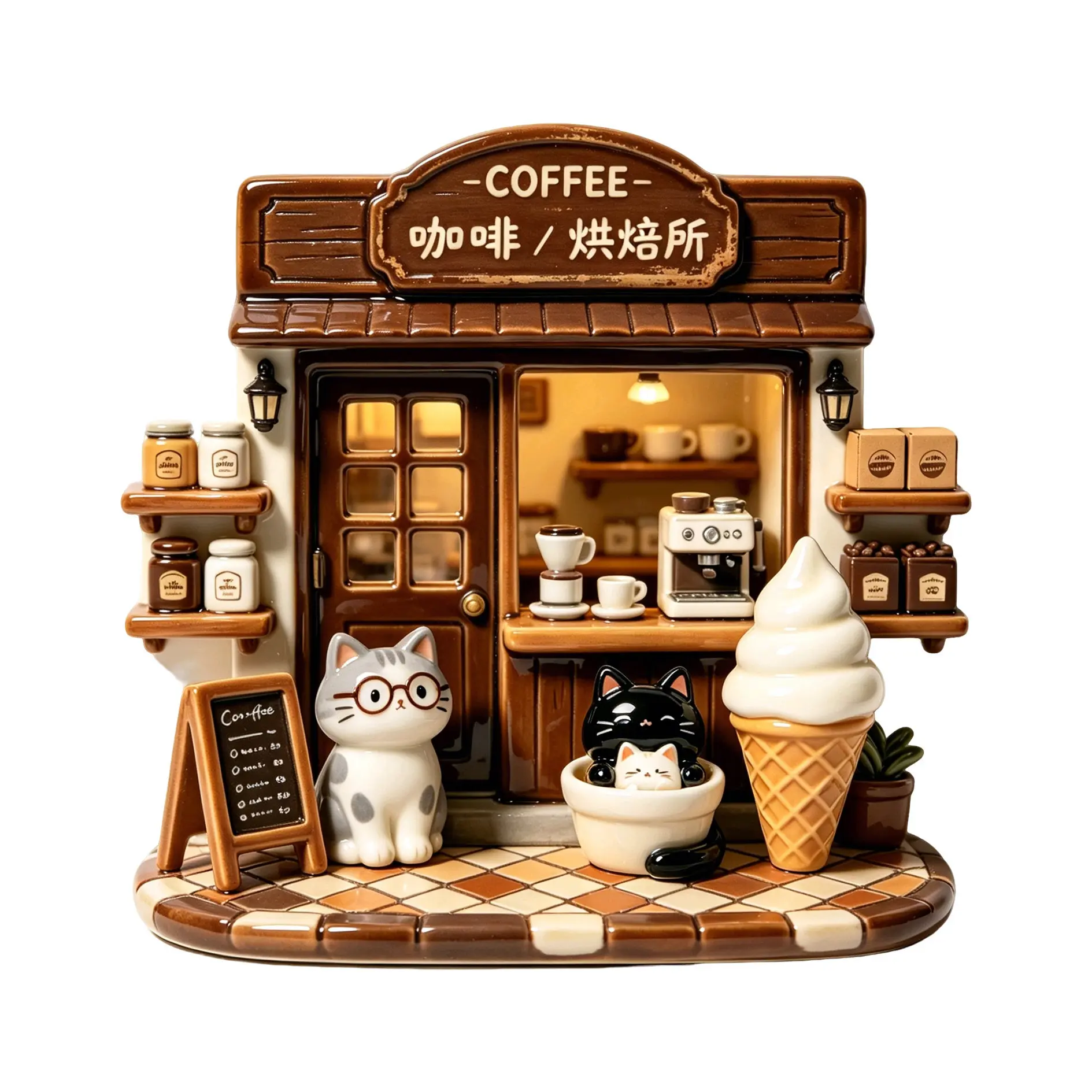 [Coffee Roastery] Resin Relief 3D Refrigerator Magnet Personalized And Creative Decorative Item High-End Magnetic Ornament