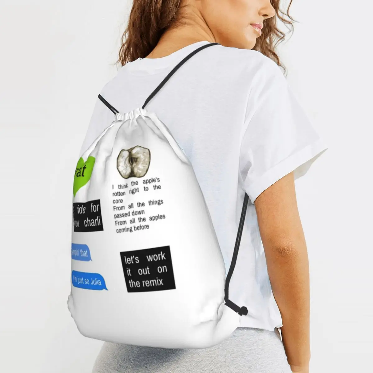 Pack Of 6 Stickers For Brat Album - Charli XCX Backpacks Portable Drawstring Bags Sports Bag Book Bags for Man Woman School
