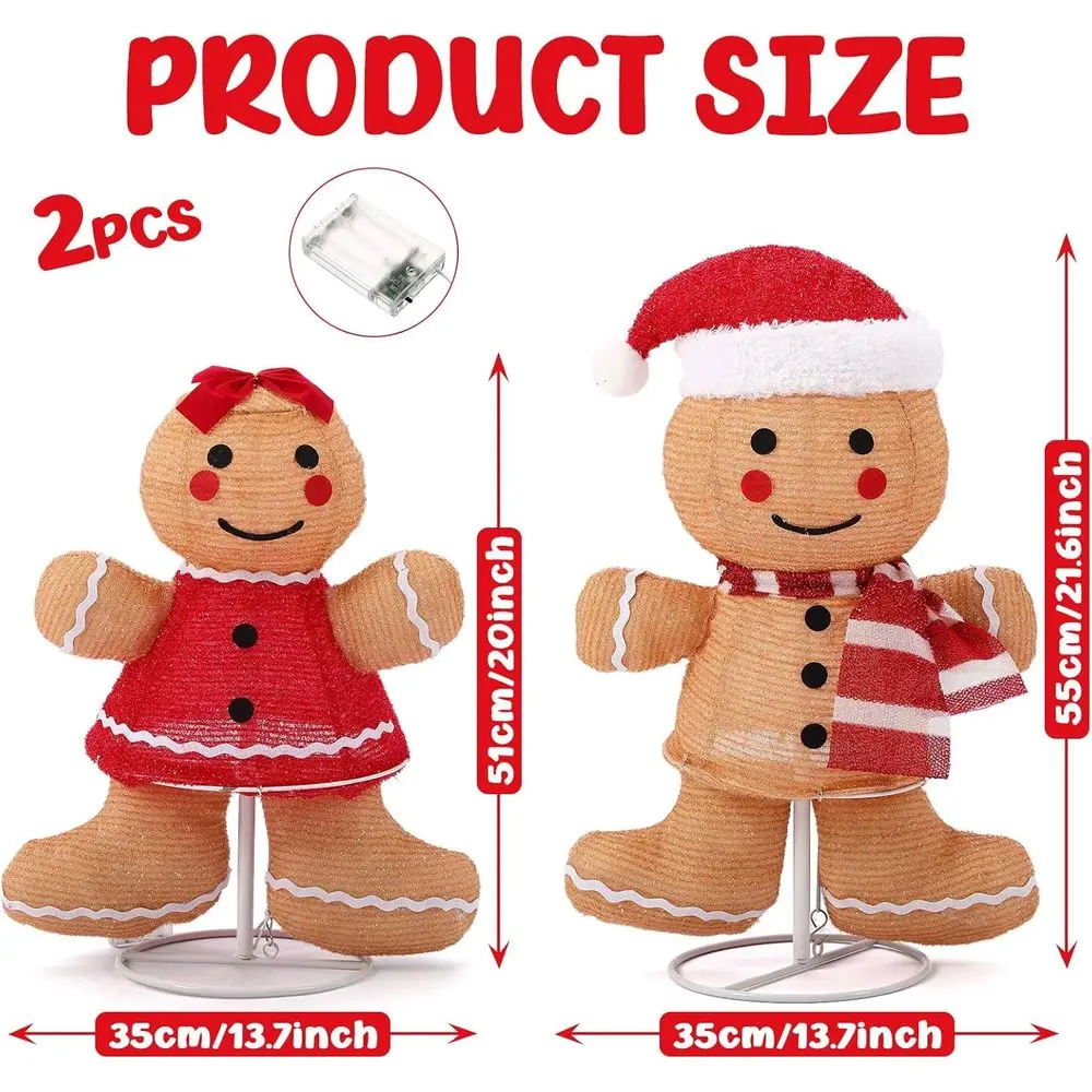 مضيئة 3D الزنجبيل رجل في الهواء الطلق عيد الميلاد الديكور، منبثقة للطي لقضاء عطلة ساحة الحديقة أو الاستخدام الداخلي #2