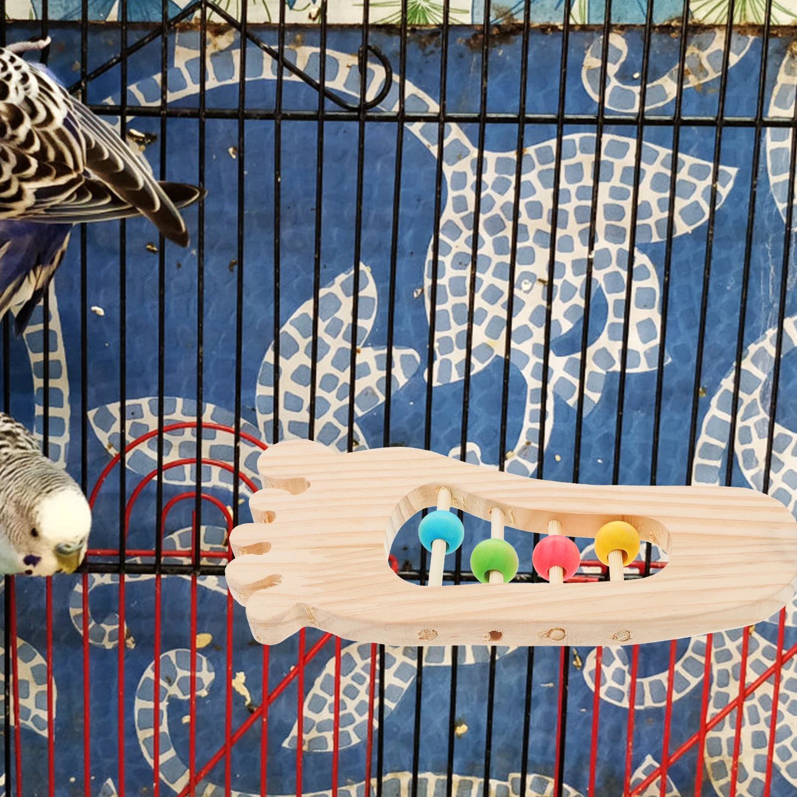 

Parrot Platform Perches Wood Bird Playground Stand Cage Toys Swing Resting Parakeet Play Racks Training