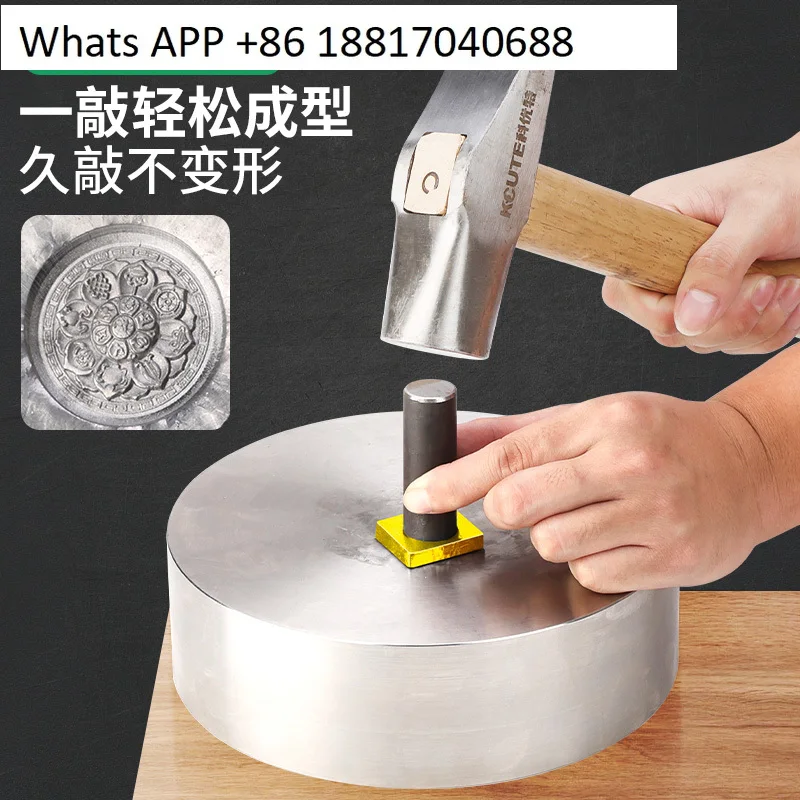 Otto tesori Stampo per bussola Sigillo in acciaio Appendere ciondolo in oro e argento Punch Gioielli in oro Sigillo in acciaio Collana fortunata Marchio rotondo