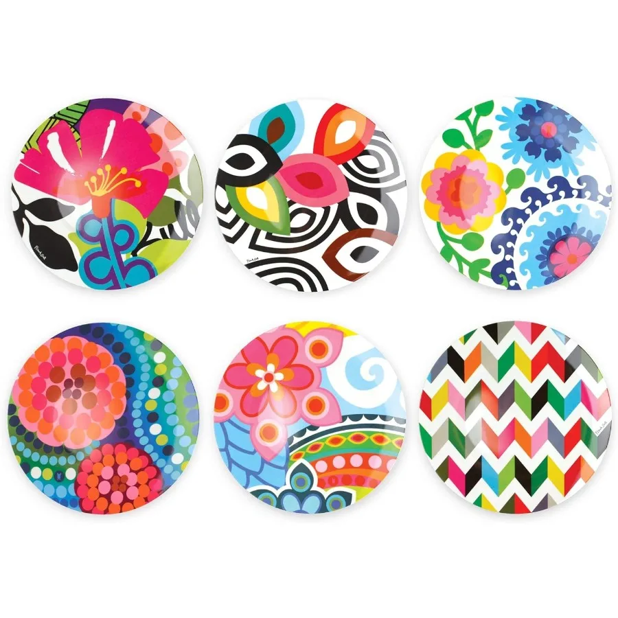 

Assorted Plates6 Piece Set DinnerwarePlatter Serving Party Platter Dish 11" Dinner Plate Assorted