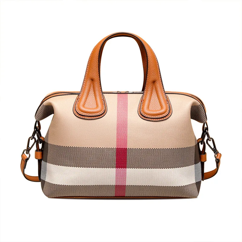 トレンドのチェック柄クロスボディバッグ 2025年新作 レディース 軽量ショルダーバッグ カジュアル大容量バッグ デイリーユース