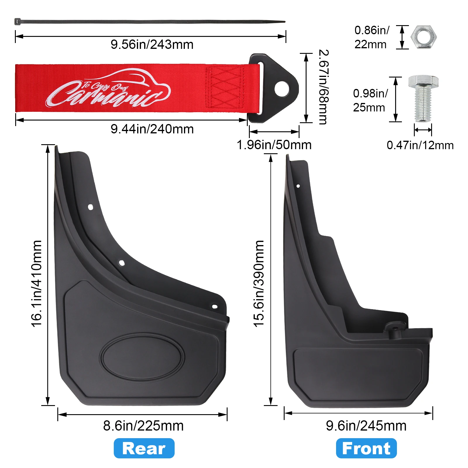 For Land Rover Defender 90 110 L663 2020-2023 Mudguards With Tow Strap Mudflaps Fender Liner Mud Flap Splash Guards Auto Parts