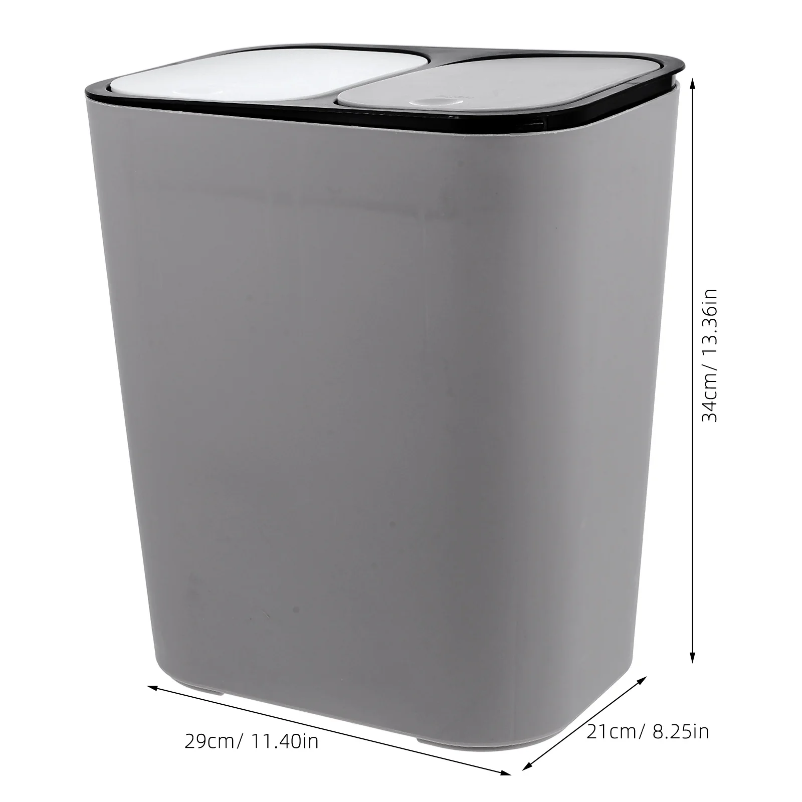 Garbage Can Trash Container Household Bin Recycle Bins for 2 Compartments Abs Dry and Wet Classified Trash Can Kitchen Waste Bin