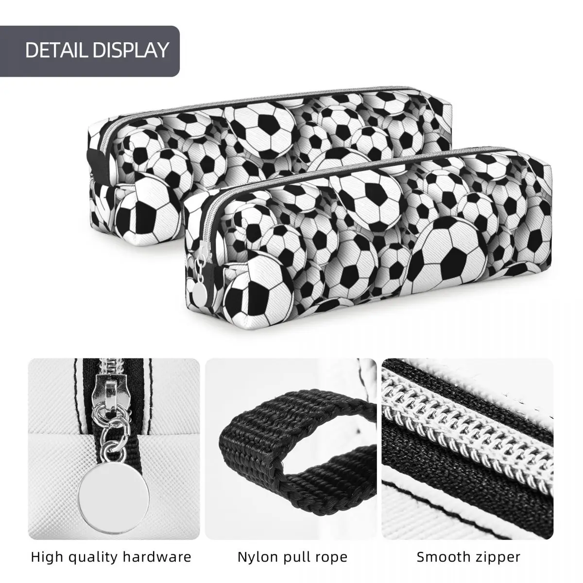 Imagem -05 - Futebol Bolas Lápis Cases Fun Soccer Sports Pen Box Bolsas para Estudantes Grande Capacidade Cosmetic Pouch para Estudantes