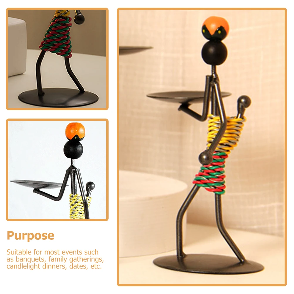 

C Holders Iron Pillar Decorative Tabletop Centerpiece for Dinner Party Home Bar Restaurant Banquet Family Gathering C