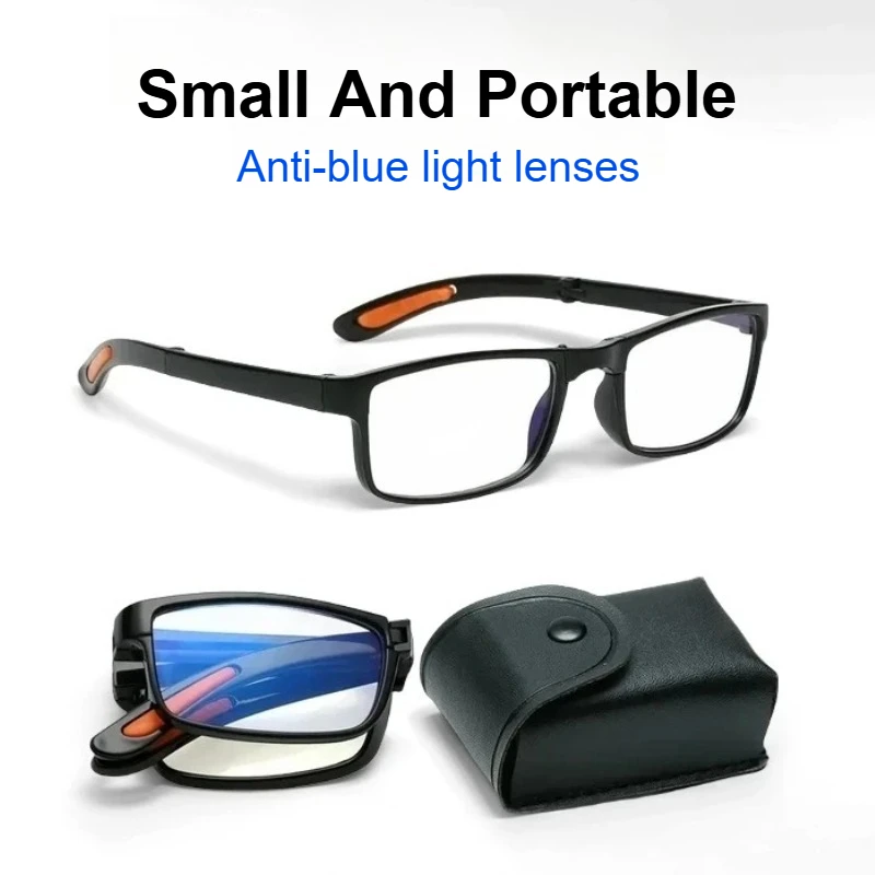 

Anti Blue Light Foldable Reading Glasses with Box for Women Men Portable Eyewear TR90 Farsight Eyeglasses Diopters +1.0 To +4.0
