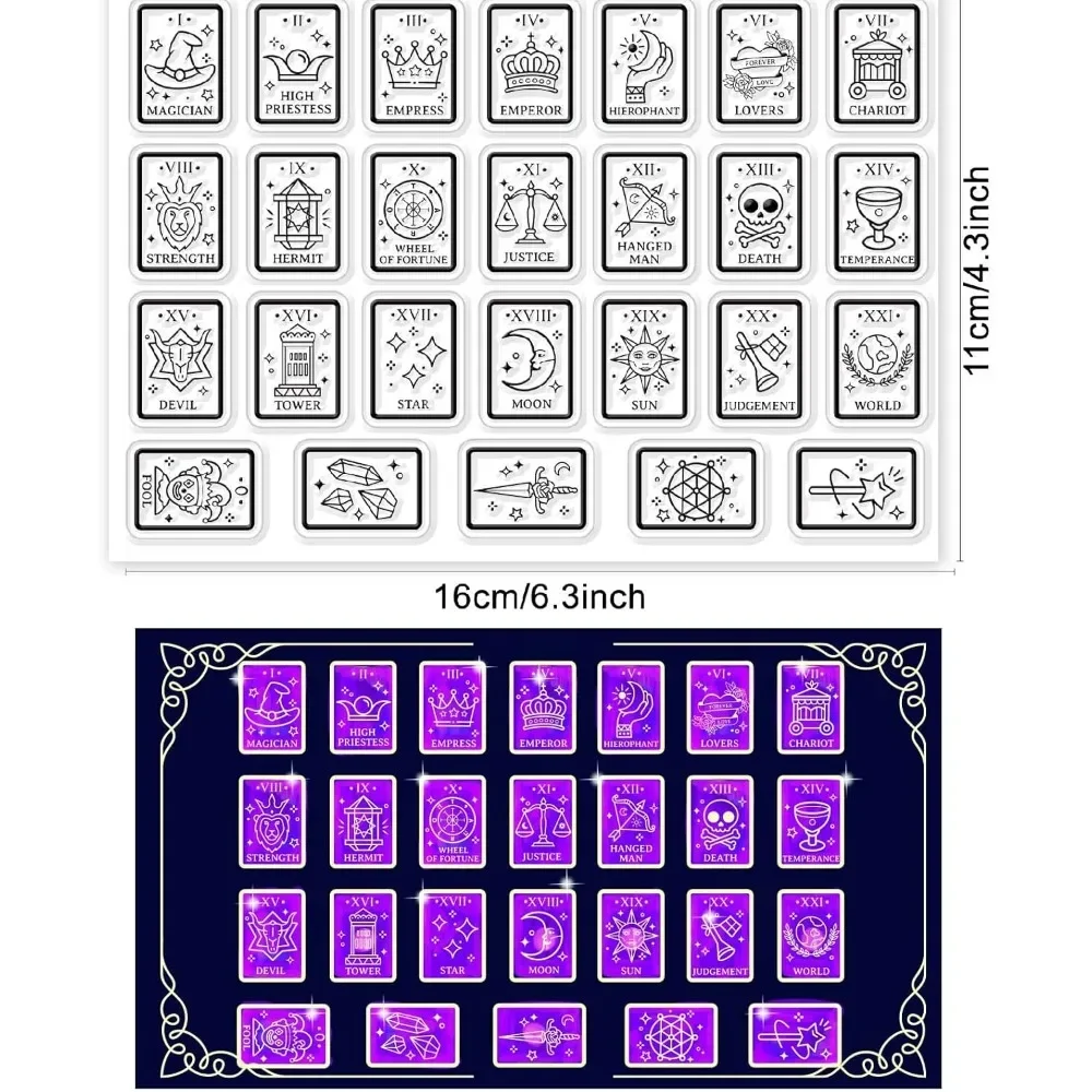 Tarot Cards Silicone Clear Stamps for Scrapbooking Journaling Making Mystic Moon Mystery Greeting Words DIY Fantasy Magic