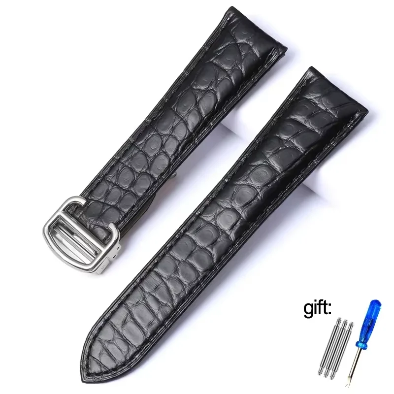 

Alligator Leather Strap For Cartier Solo Tank London Genuine Leather Black Brown Watch Band for Men and Women 16 18 20 22 24mm