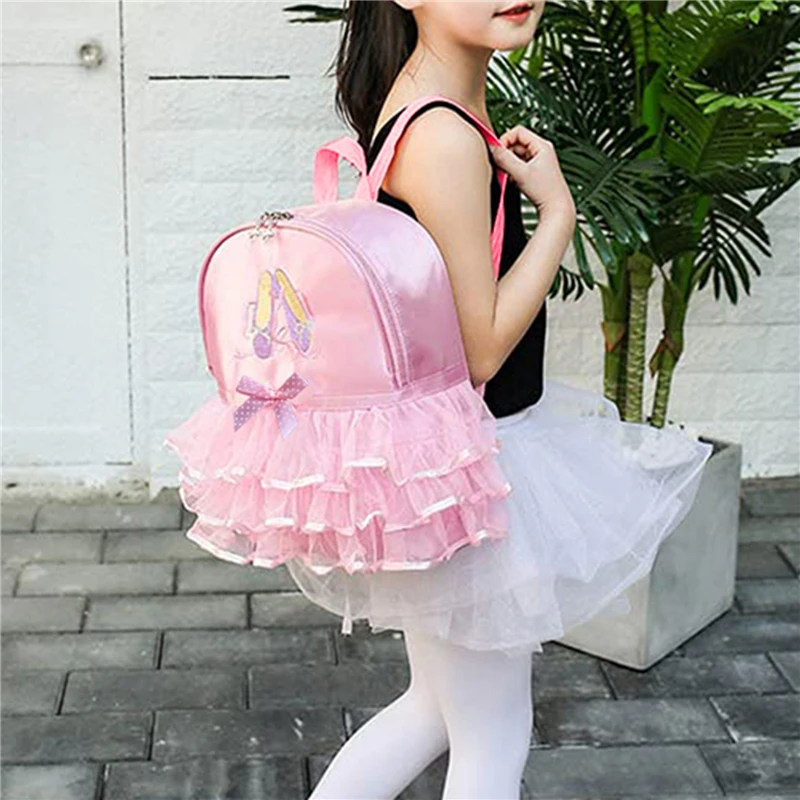 Ballet Dance Bag para meninas, Bolsa Tutu Bailarina Infantil, Mochila de Ginástica, Bolsa Bordada Infantil, Bolsa de Dança do Bebê