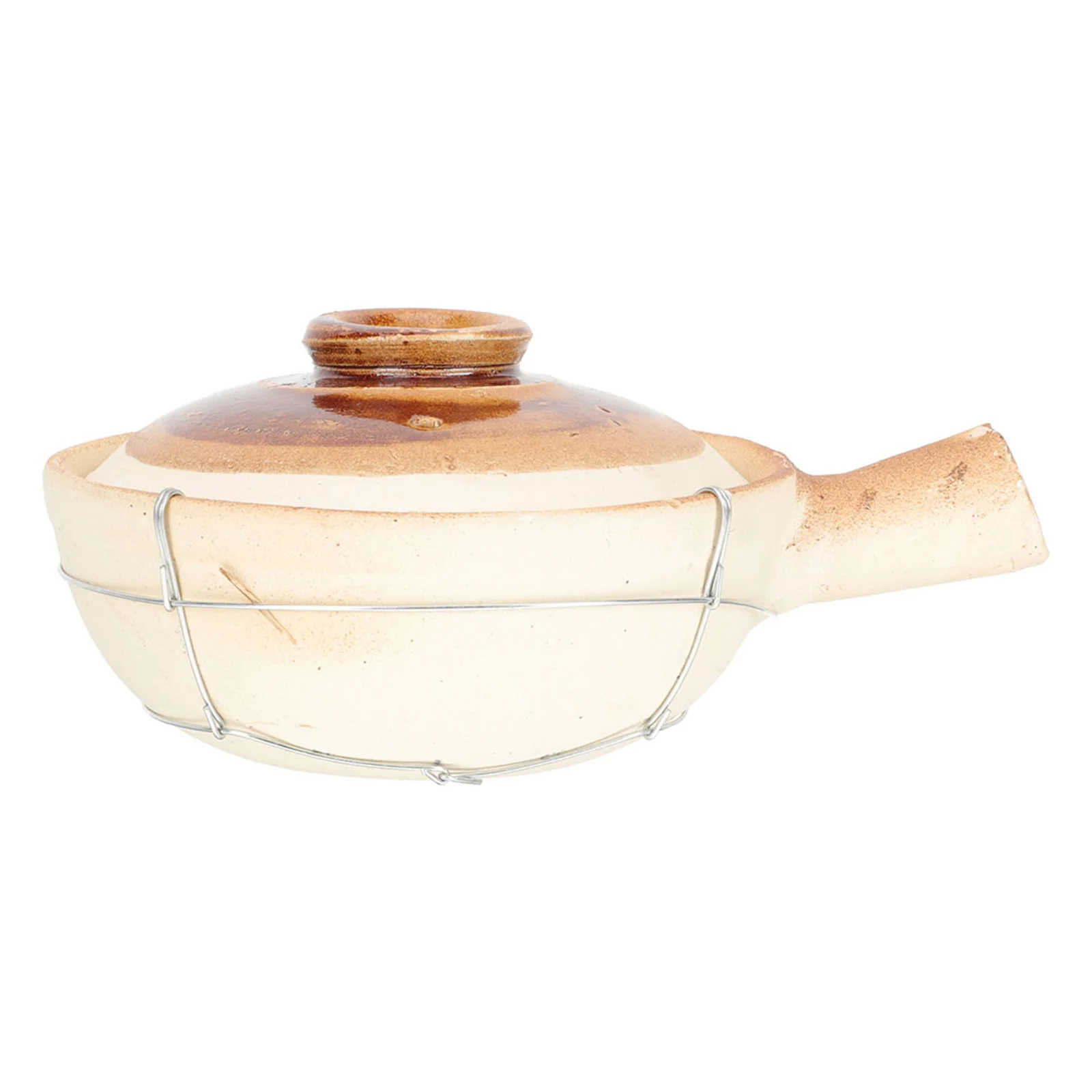 

Heat Resistant Clay Casserole Pot with Ergonomic Handle for Safe Handling Perfect for Soup Oatmeal Stew Cooking Home Restaurant