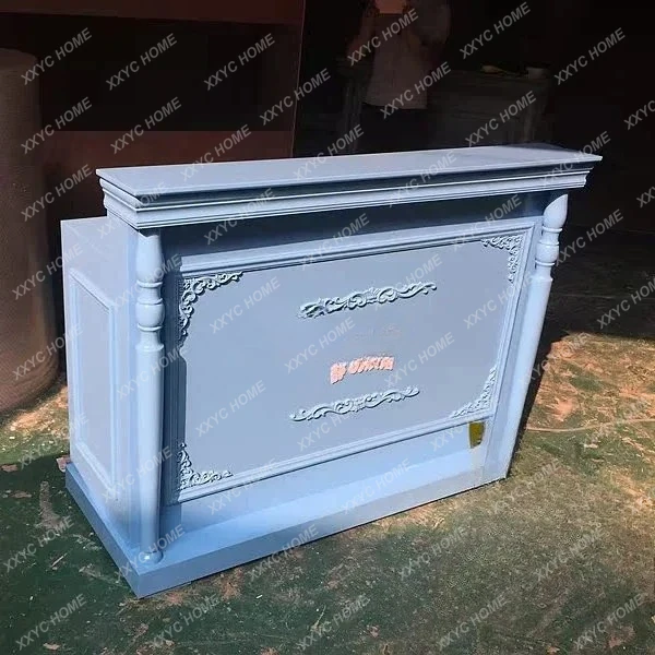 

Y Retro old bar counter simple American clothing store checkout page corner cabinet
