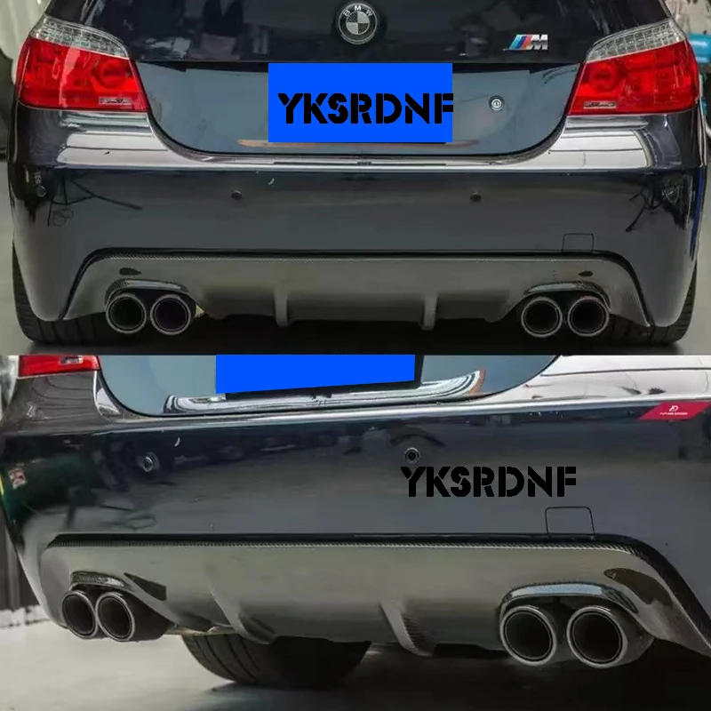 Tylny zderzak Spoiler Dyfuzor do Bmw serii 5 E60 M-tech Sport Bumper Cf Kit Real Carbon Fiber Splitter Four Out Koลcรณwka wydechu