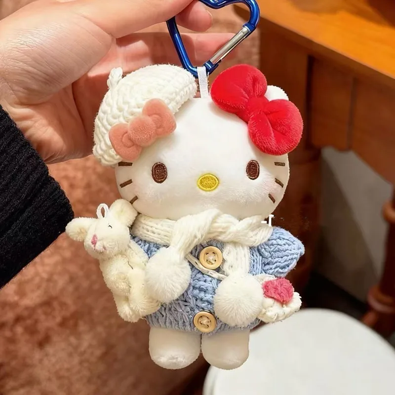 سانريو بيريه مرحبا كيتي سترة لطيف أفخم المفاتيح على ظهره حلية المفاتيح زوجين أصدقاء الفتيات هدايا عيد الميلاد