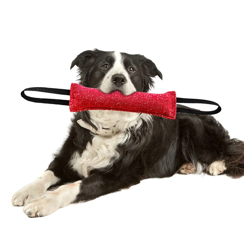 

Polyester Training Dog Bite Stick Chewing Stick with Handles Interactive Tug Toys Wear- resistant Anti-slip Pet Dog Interactive