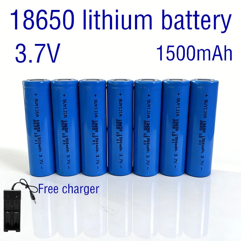 

18650 battery 3.7V lithium rechargeable lithium battery 1500mAh with free 4.2V 1A USB charger for flashlight headlamp LED light
