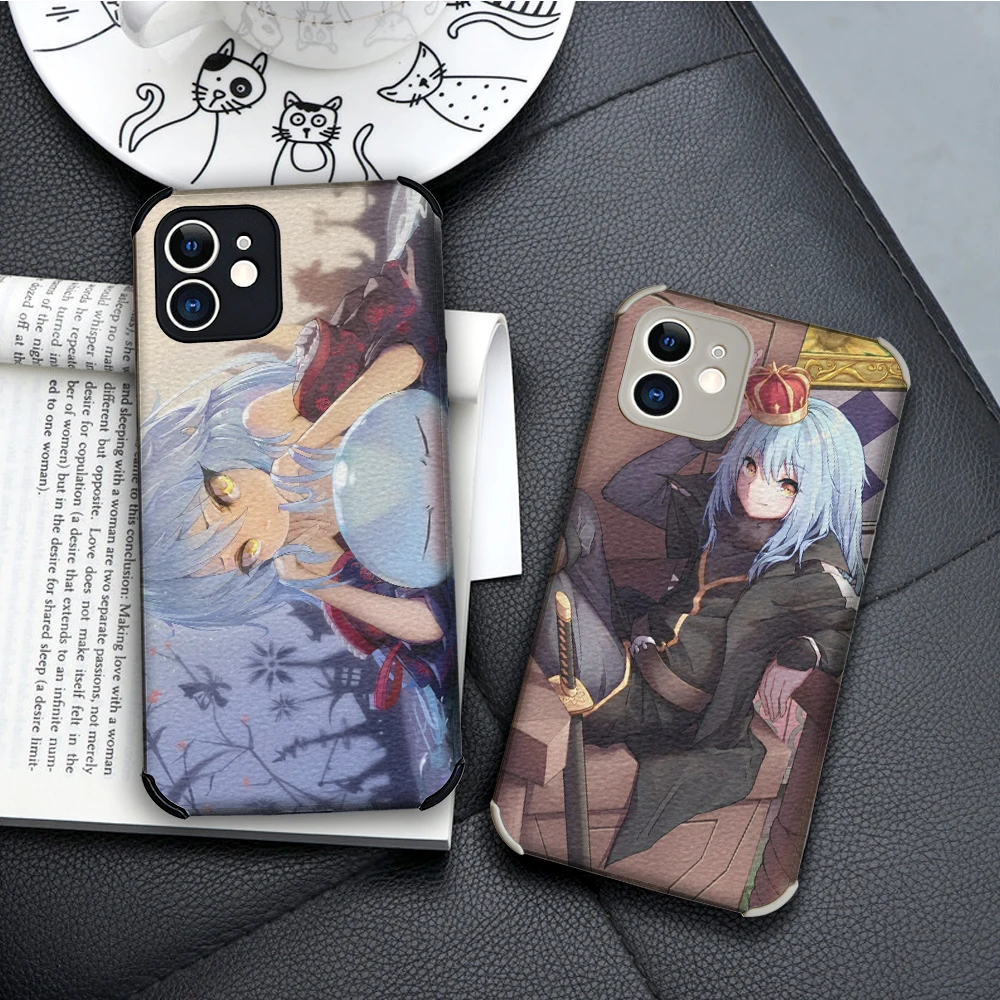 Tensei Shitara Slime Datta Ken Rimuru Phone Case For Iphone 11 12 13 Pro Max Cover Fashion Luxury Lambskin Coque phone cases