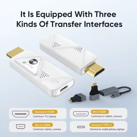 Wireless HDMI Transmitter and Receiver 30m 2.4G/5G Stable Signal for Streaming Video and Audio To Monitor From Laptop/PC/TV Box