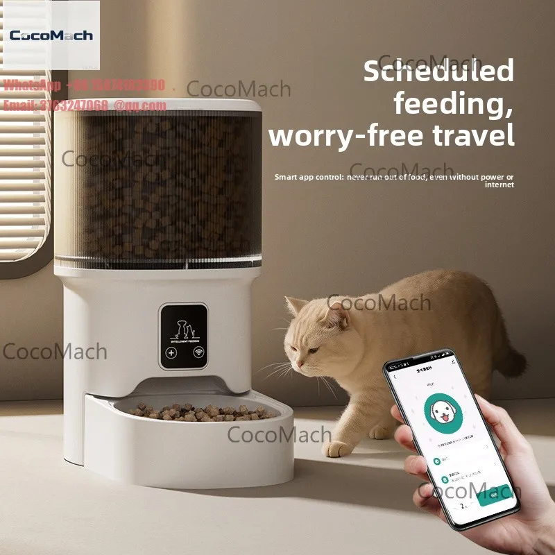 Smart Automatic Pet Feeder WiFi Bluetooth Timed Quantitative Voice Video Cross Border New