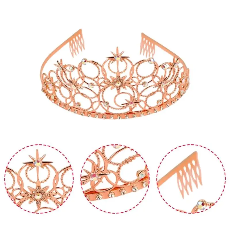 

P9FE повязка для волос со сверкающими стразами и коронами для женщин, фотосессии, ролевые игры и особые случаи, диадемы, убор