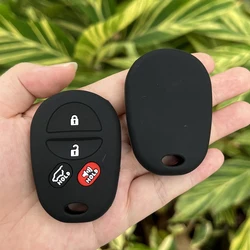 4 Buttons Silicone Car Key Cover Case Protect Rubber Skin Shell for Toyota Camry Sequoia Avalon Sienna Keychain Auto Accessories