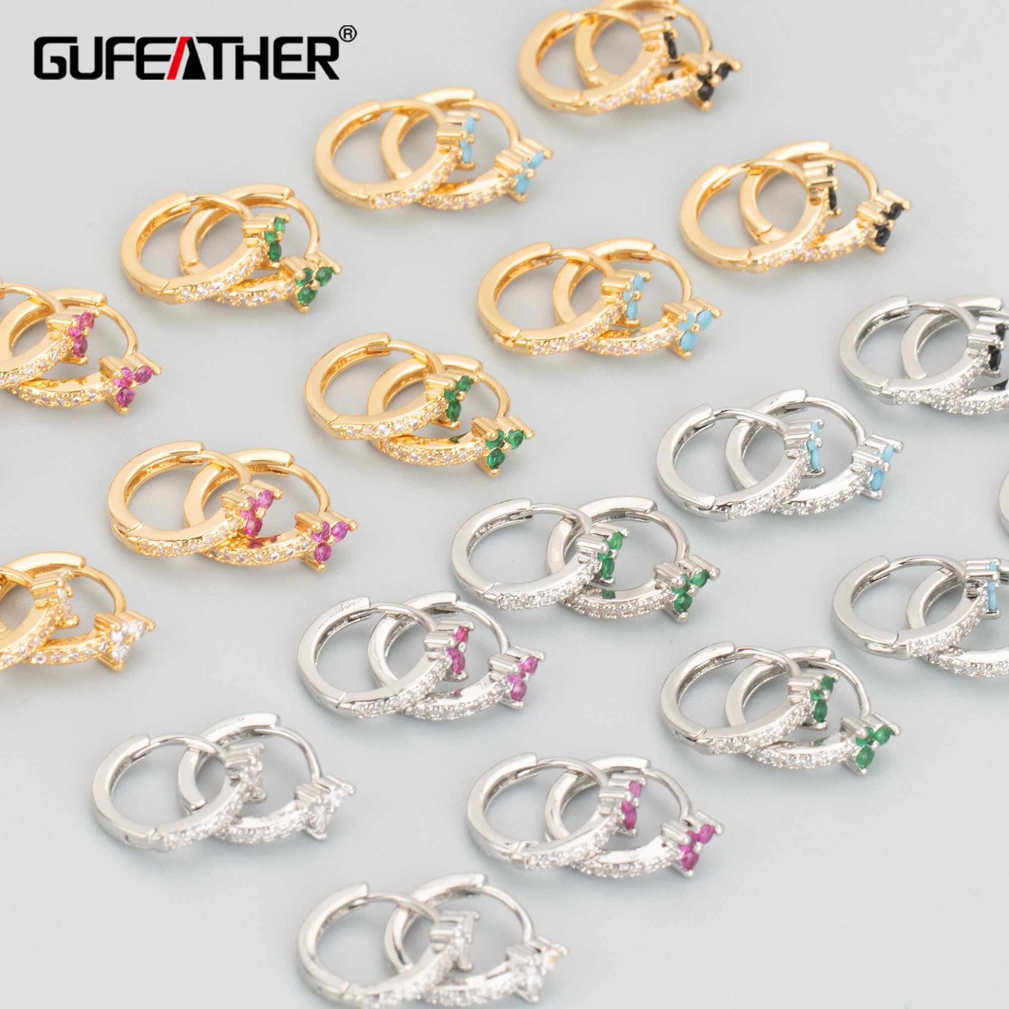 

GUFEATHER MB45,jewelry accessories,hooks,nickel free,18k gold rhodium plated,copper,zircon,jewelry making,stud earrings,6pcs/lot