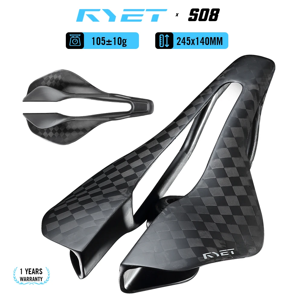AliExpress RYET 105g Cycling Saddle 7x9mm Full Carbon Oval Rail 245x140mm Bicycle Cushion for Triathlon Road MTB Gravel Bike Bicycle Parts