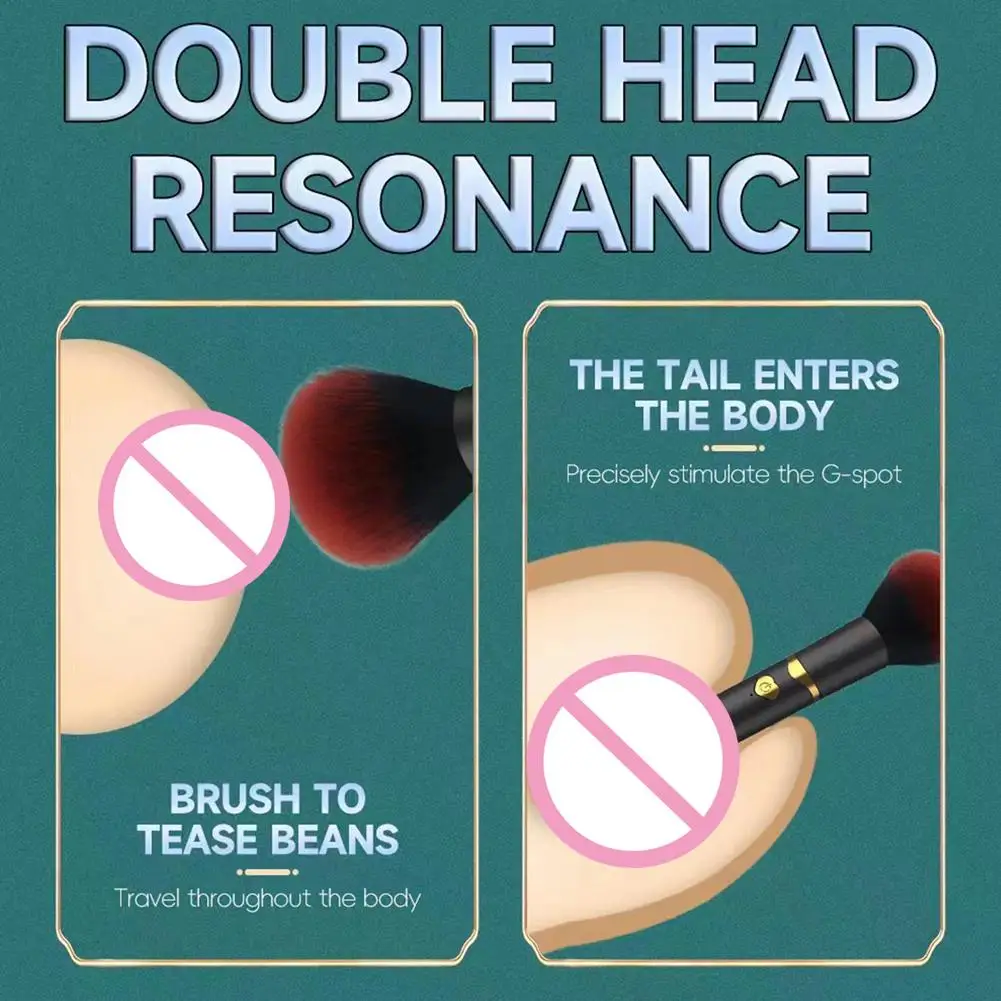 Electric Makeup Brush with Dual-Head Vibration Foundation Blending Massage Brush Couple Adult Products Double Head Resonance