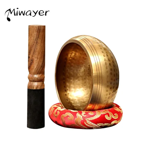 Miwayer-cuenco para cantar hecho a mano en Nepal, cuenco con sonido de Buda del Tíbet, música, Yoga, terapia de sonido de cobre, suministros religiosos, canto tibetano