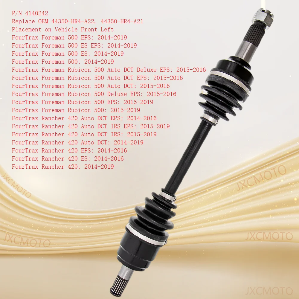 Front Left Drive Shaft CV Axle Assembly For Honda 44350-HR4-A22 44350-HR4-A21