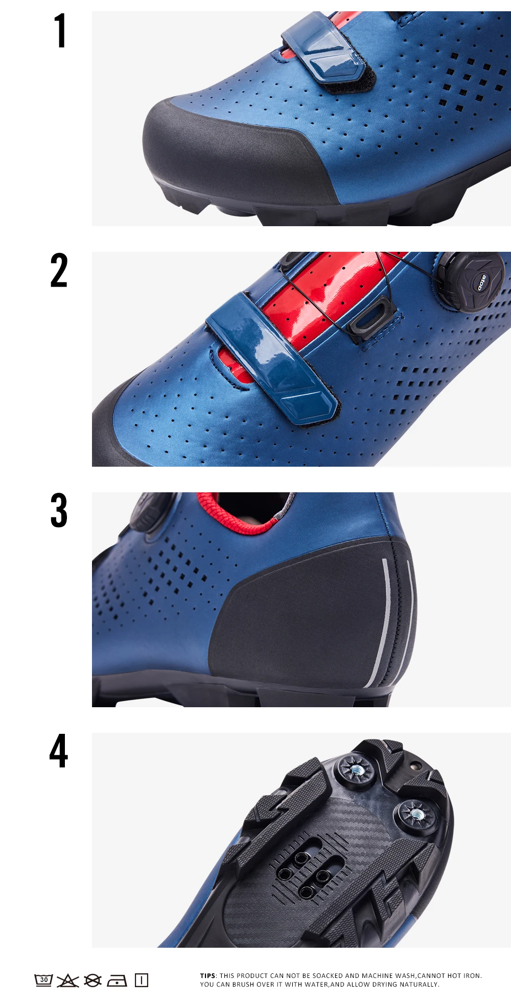 Santic Radfahren Schuhe MTB Mountainbike Tragen Beständig Atmungsaktive Fahrrad Nylon Boden Selbstsichernde Reitschuhe MN1128 – Detail 4