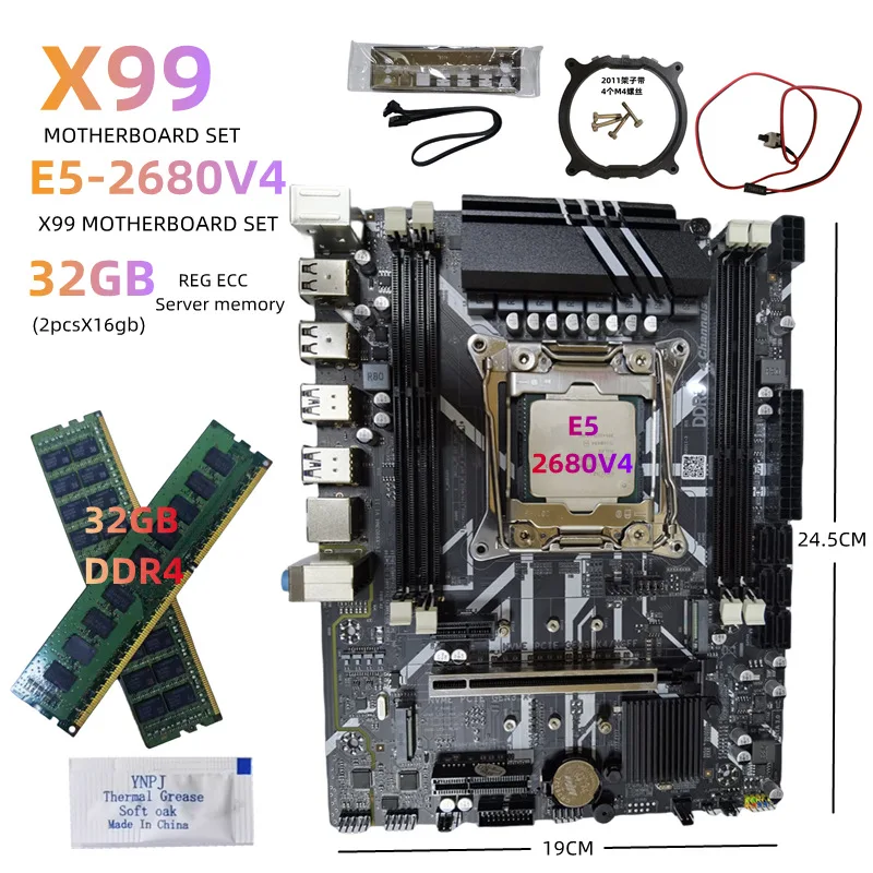 

X99 main board original chip 2680V4 memory 32G game CPU set DDR4 studio multi-open