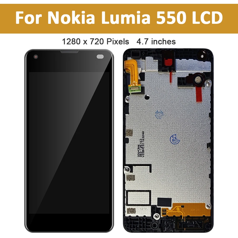 4.7" Original LCD For Nokia Lumia 550 LCD Display Touch Screen Digitizer Assembly with Frame For Microsoft Lumia 550 Replacement image 2