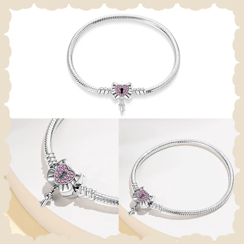 Cuentas de plata esterlina 925 para pulsera Pandora original, accesorio con cierre de arco y ojo guardián, producción de joyería fina artesanal, novedad